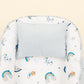 Babynest ve Yastık - Çift Taraflı - Bebe Mavisi Muslin - Mavi Gökkuşağı