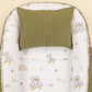 Babynest ve Yastık - Çift Taraflı - Koyu Fıstık Yeşili Muslin - Ördekler
