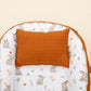 Babynest ve Yastık- Çift Taraflı - Kiremit Muslin - Kahverengi Tavşan