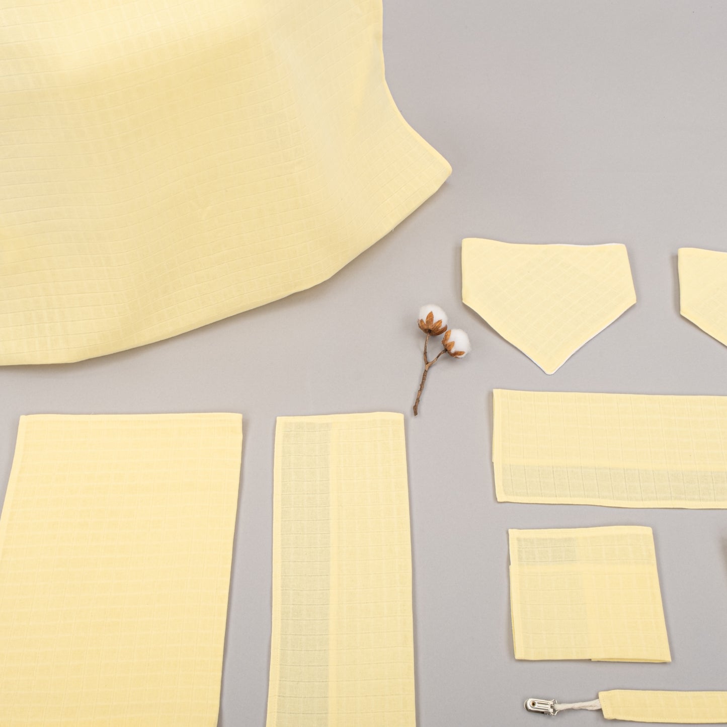 10 Parça Avantajlı Set - Tek Katlı - Sarı Muslin