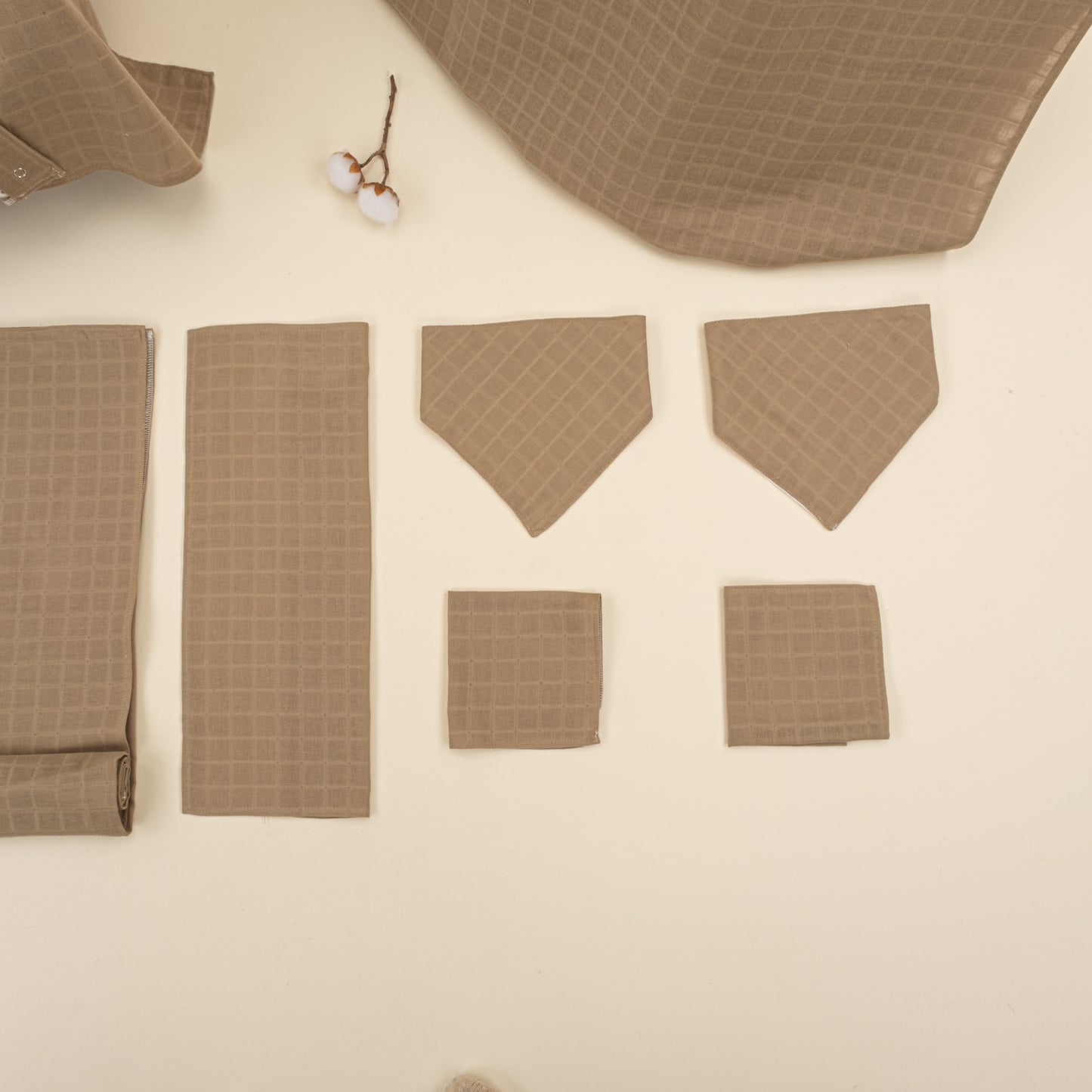 9 Parça Avantajlı Set - Tek Taraflı - Toprak Muslin