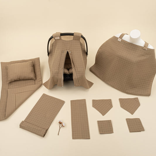 11 Parça Avantajlı Set - Tek Katlı - Toprak Muslin