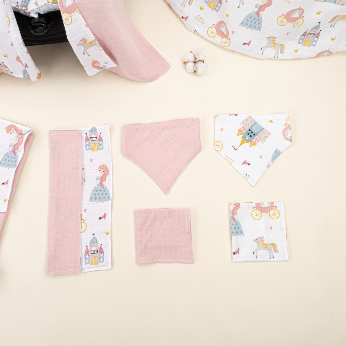11 Parça Avantajlı Set - Çift Taraflı - Pudra Muslin - Sindirella
