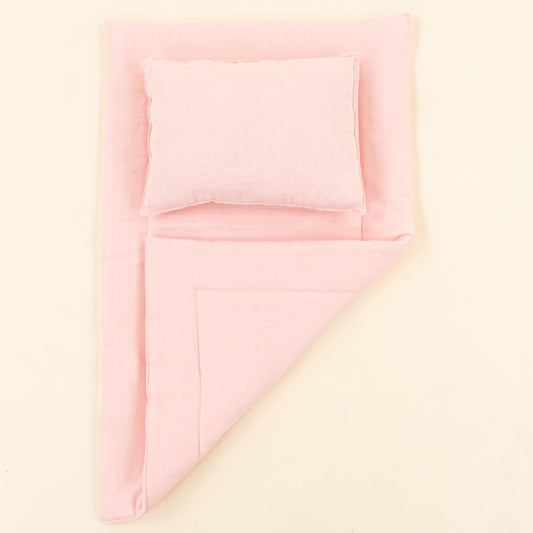 Alt Açma Matı ve Yastık - Şeker Pembe Muslin
