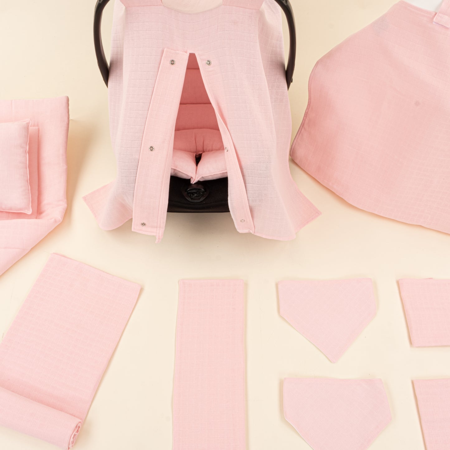 11 Parça Avantajlı Set - Tek Taraflı - Şeker Pembe Muslin