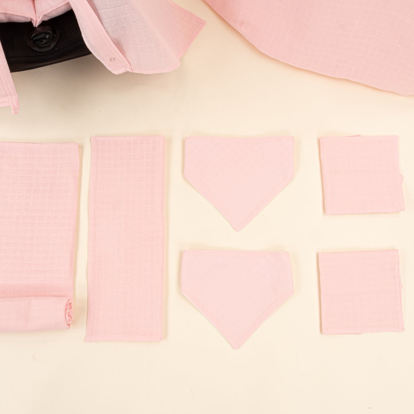 9 Parça Avantajlı Set - Tek Taraflı - Şeker Pembe Muslin