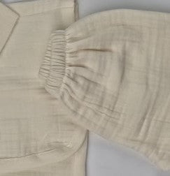 Yenidoğan Hastane Çıkışı İki katlı Muslin Kimono Takım - Krem