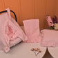 5 Parça Fırfırlı Avantajlı Set - 2 Katlı Organik Muslin Bebe Pembe