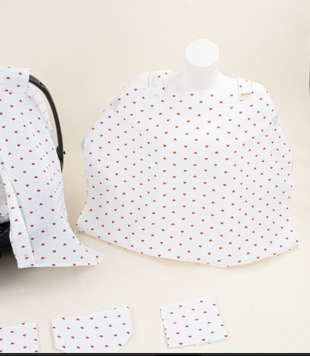 11 Parça Avantajlı Set - Tek Katlı - Kırmızı Kalp