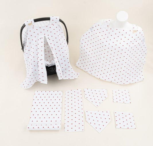 9 Parça Avantajlı Set - Tek Taraflı - Kırmızı Kalp