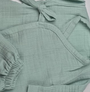 Yenidoğan Hastane Çıkışı İki katlı Muslin Kimono Takım - Mint