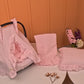 5 Parça Fırfırlı Avantajlı Set - 2 Katlı Organik Muslin Bebe Pembe
