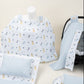 18 Parça Full Set - Çift Taraflı - Bebe Mavi Muslin - Dino