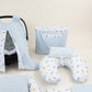 18 Parça Full Set - Çift Taraflı - Bebe Mavi Muslin - Dino