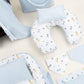 18 Parça Full Set - Çift Taraflı - Bebe Mavi Muslin - Dino