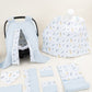 14 Parça Avantajlı Set - Çift Taraflı - Bebe Mavisi Muslin - Dino