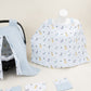11 Parça Avantajlı Set - Çift Taraflı - Bebe Mavisi Muslin - Dino