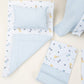 11 Parça Avantajlı Set - Çift Taraflı - Bebe Mavisi Muslin - Dino