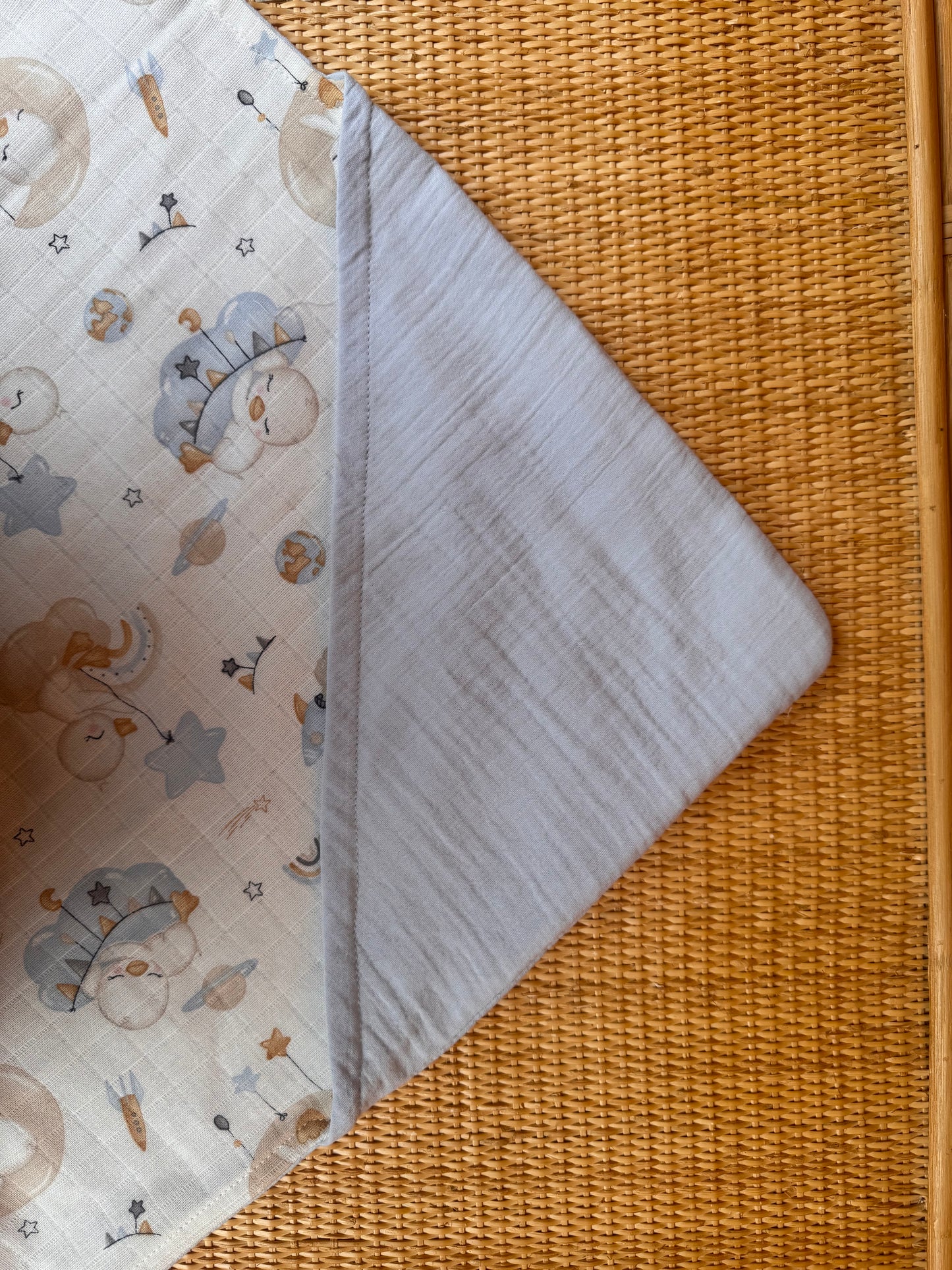 Muslin Kundak - İki Katlı Muslin Bebe mavi - Uykucu Ördek