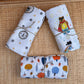 3lü Set - Müslin Örtü - Sarı Gemi / Süper Kahramanlar / Tropikal Panda
