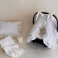 4 Parça Fırfırlı 2 Katlı Organik muslin Avantajlı Set - krem