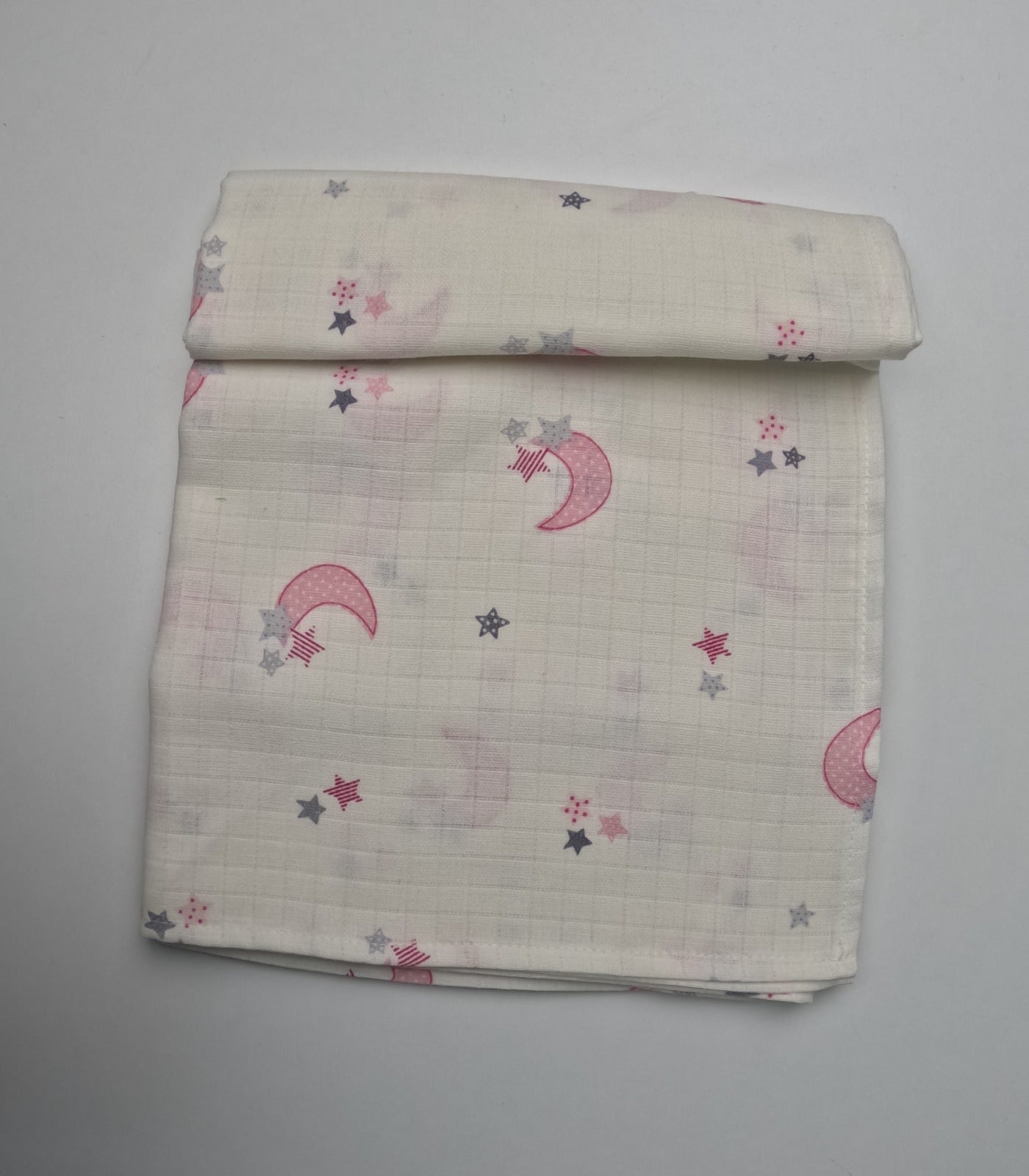 3 lü Bebek Muslin Battaniye Set - Dört Katlı Püsküllü Gri - İki Katlı Bebe Pembe - Pembe Ay