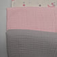 3 lü Bebek Muslin Battaniye Set - Dört Katlı Püsküllü Gri - İki Katlı Bebe Pembe - Pembe Ay