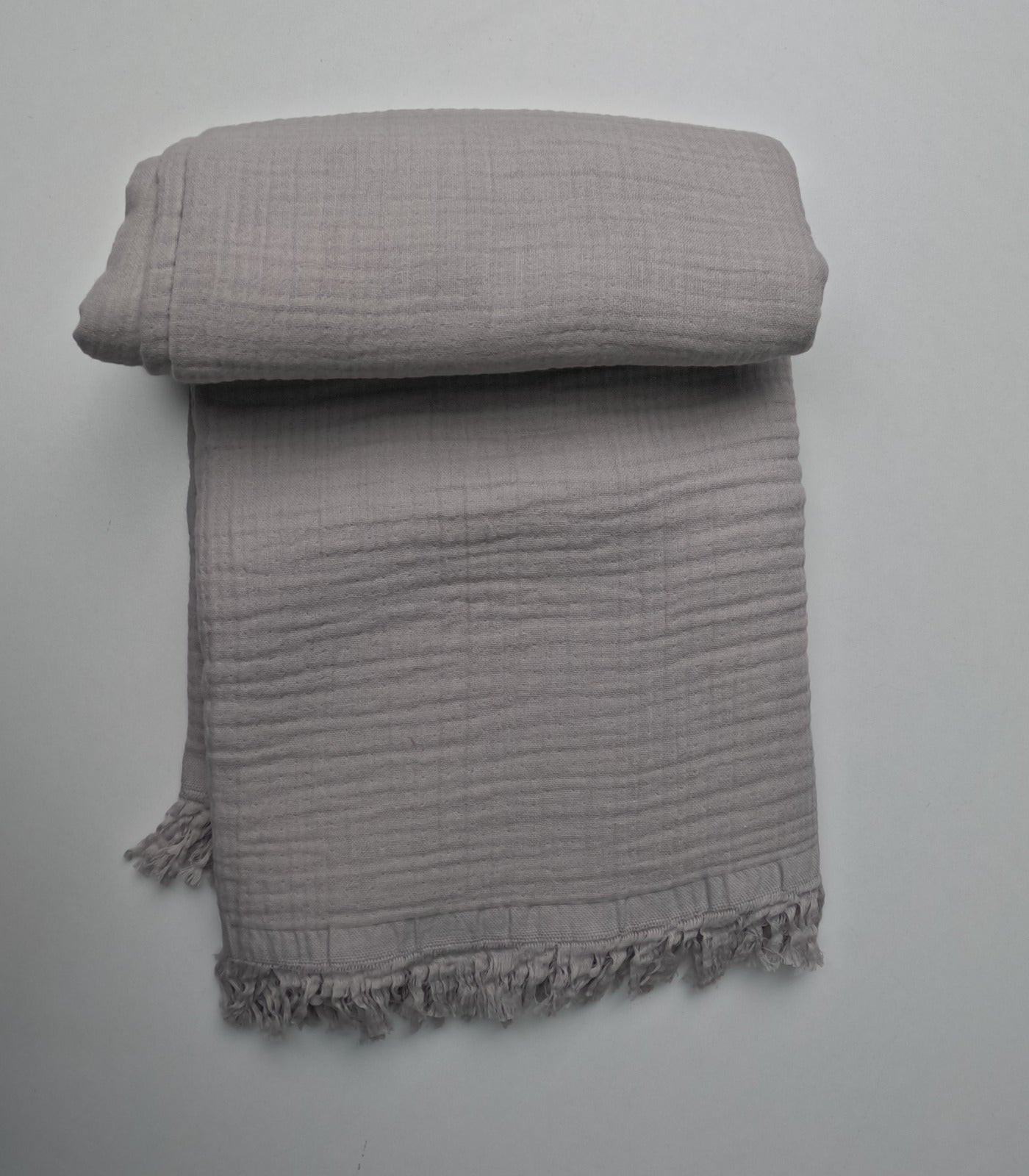 3 lü Bebek Muslin Battaniye Set - Dört Katlı Püsküllü Gri - İki Katlı Bebe Pembe - Pembe Ay