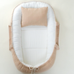 Babynest ve Yastık - Çift Taraflı - İki Katlı Muslin Krem - İki Katlı Muslin Sütlü Kahve