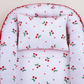 Babynest ve Yastık - Çift Taraflı - Kırmızı Saten - Kiraz