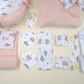25 Parça Full Set - Çift Taraflı - Somon Örgü - Yeşil Gökkuşağı