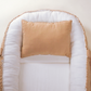 Babynest ve Yastık - Çift Taraflı - İki Katlı Bej Muslin - İki Katlı Krem Muslin