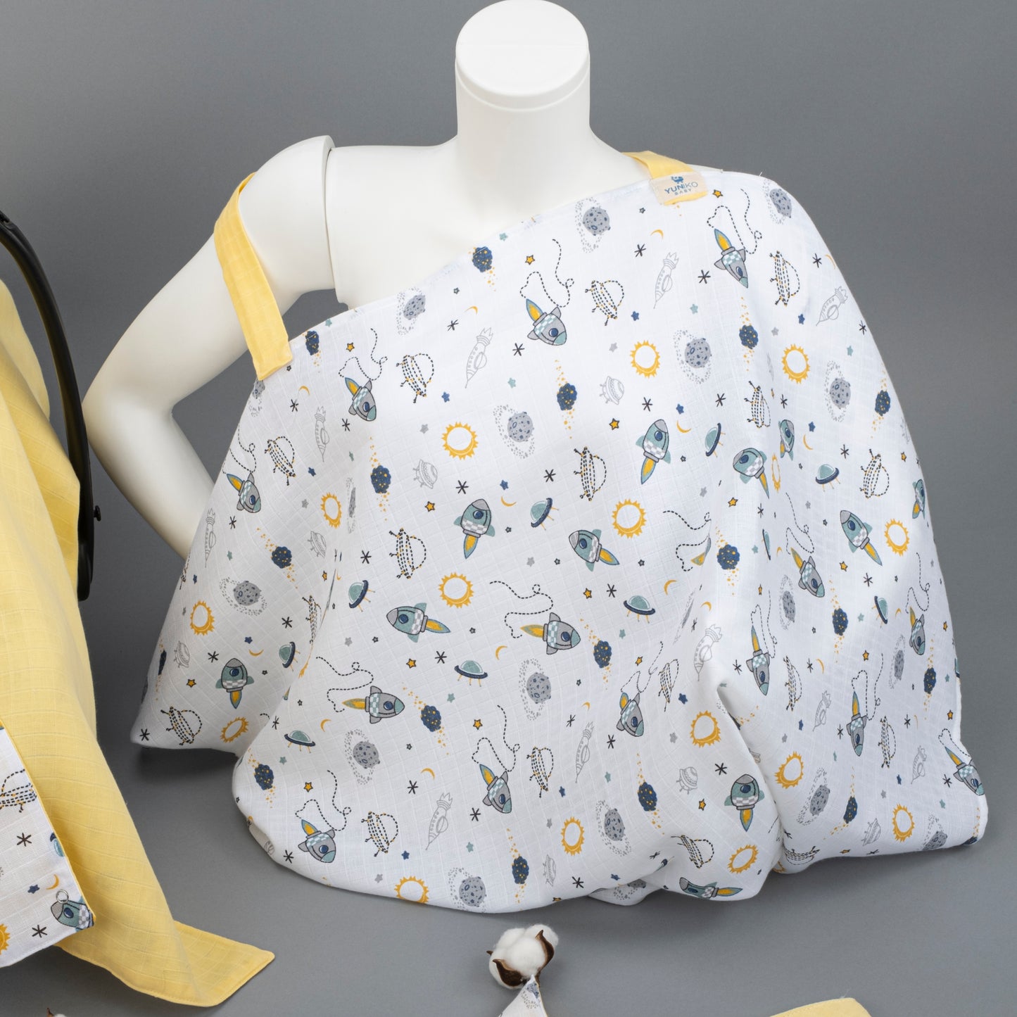 11 Parça Avantajlı Set - Çift Taraflı - Sarı Muslin - Uzay