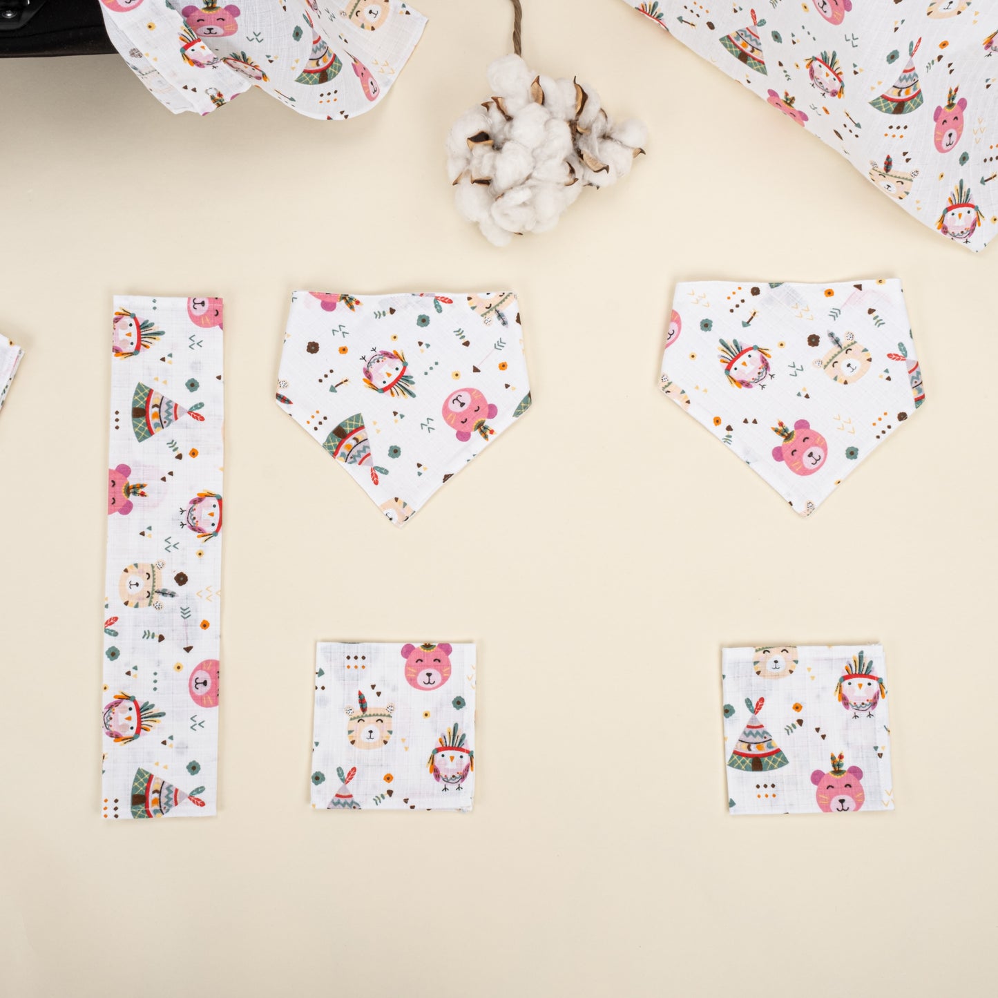 11 Parça Avantajlı Set - Tek Taraflı - Pembe Ayıcıklar