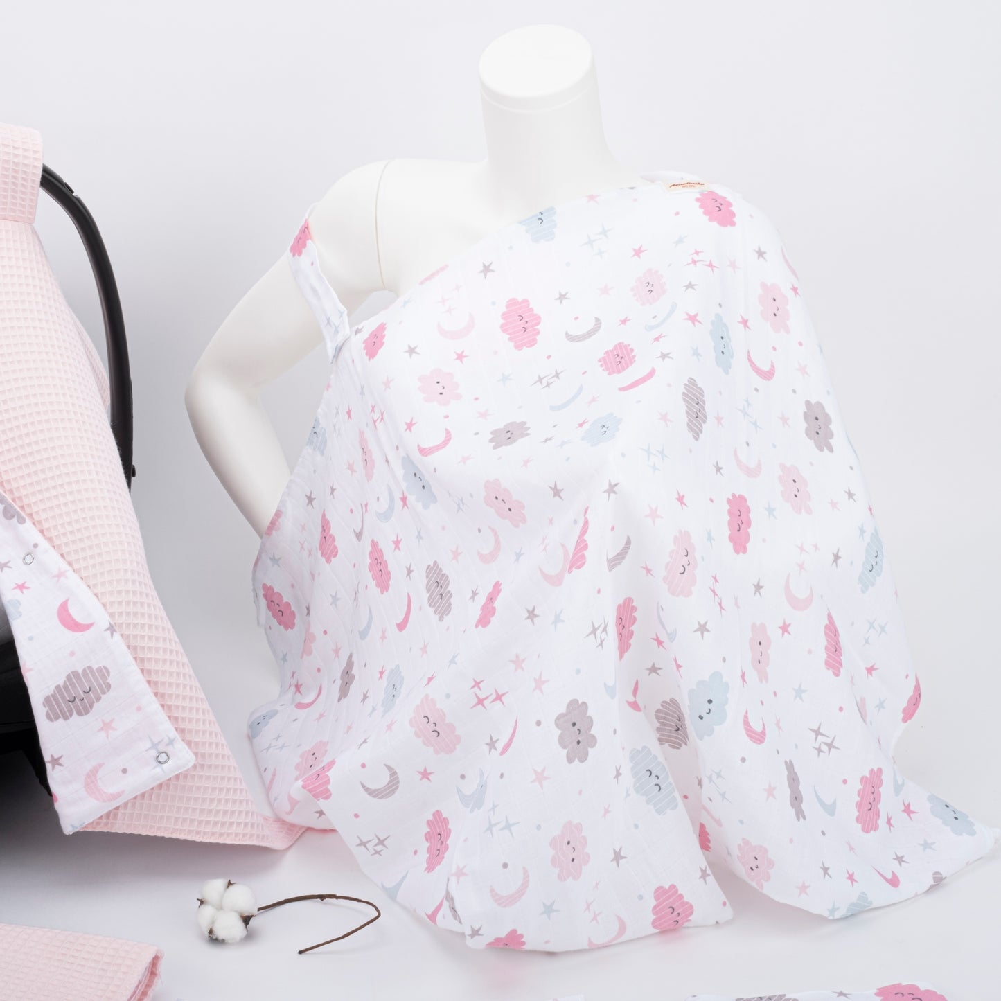 9 Parça Avantajlı Set - Çift Taraflı - Bebe Pembe Petek - Pembe Bulut