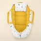 Babynest ve Yastık - Çift Taraflı - Hardal Örgü - Kuş