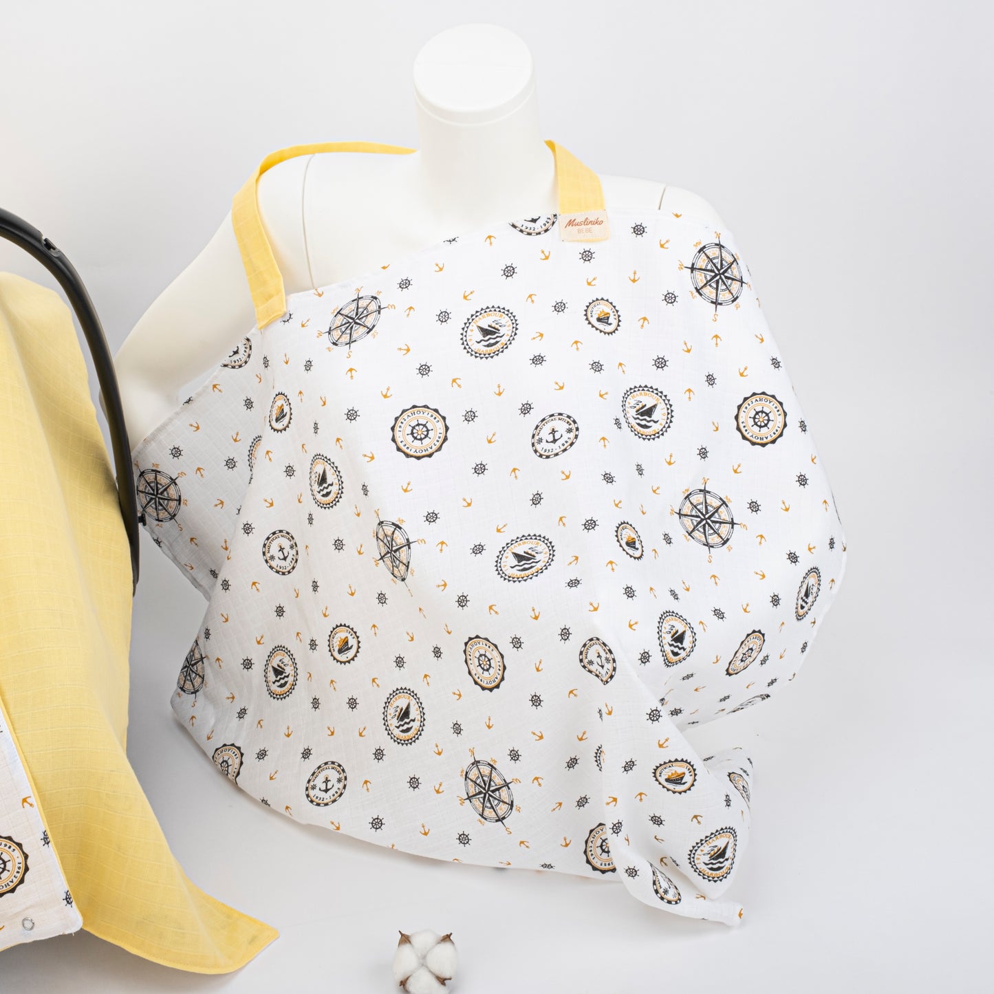 11 Parça Avantajlı Set - Çift Taraflı - Sarı Muslin - Sarı Gemili