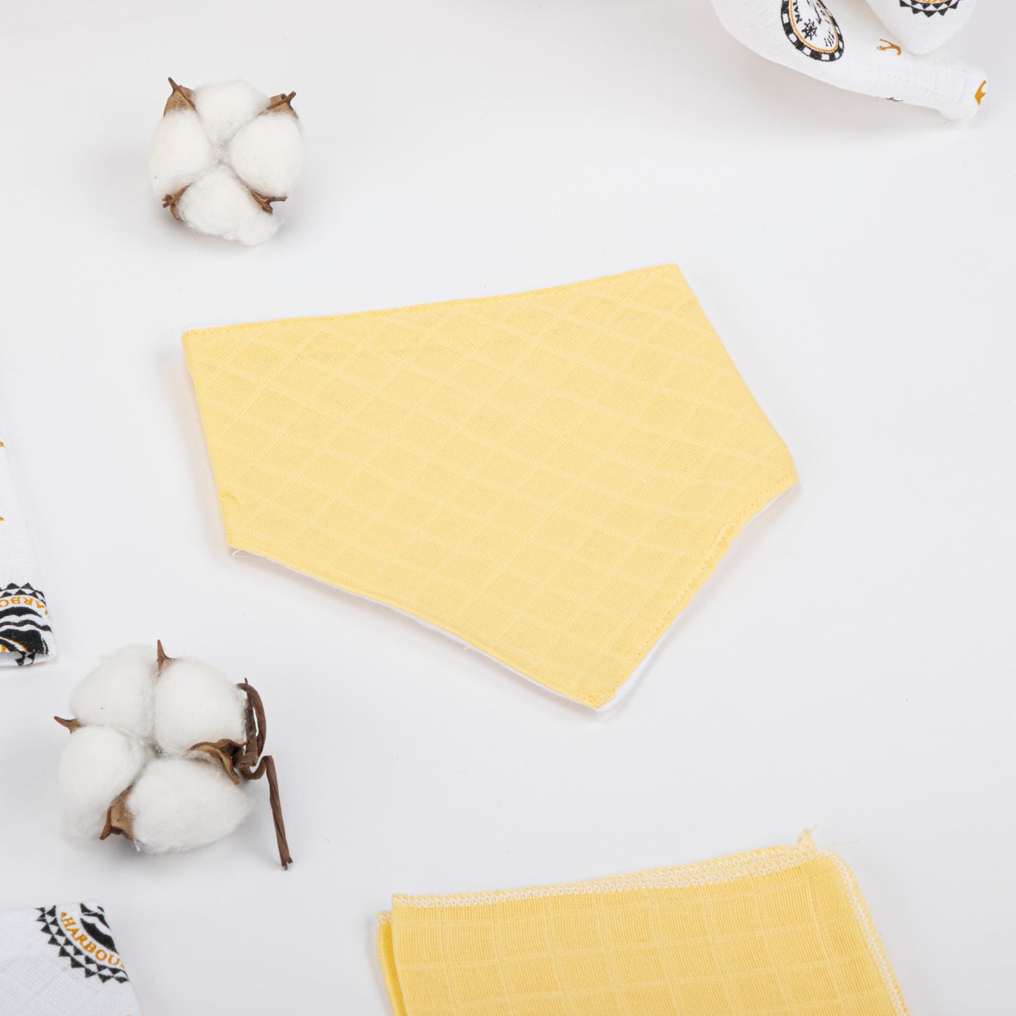 11 Parça Avantajlı Set - Çift Taraflı - Sarı Muslin - Sarı Gemili