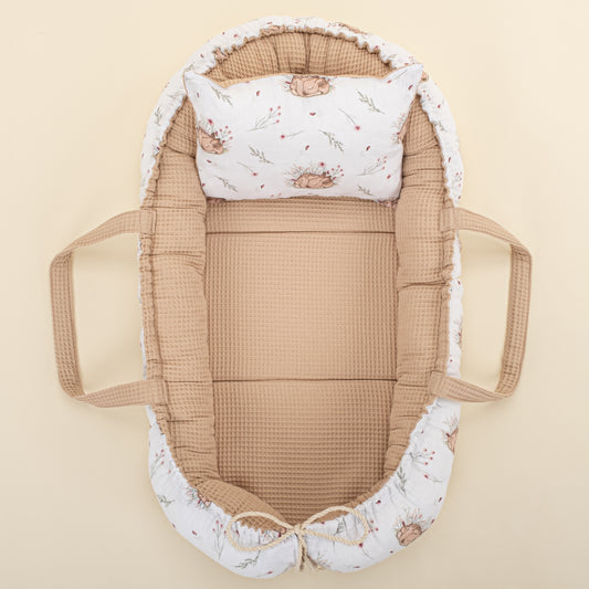Babynest ve Yastık- Çift Taraflı - Kumsal Beji Petek - Uykucu Ceylan
