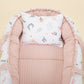 Babynest - Çift Taraflı - Pudra Örgü - Yeşil Çiçekler