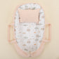 Babynest ve Yastık - Çift Taraflı - Somon Örgü - Yeşil Gökkuşağı