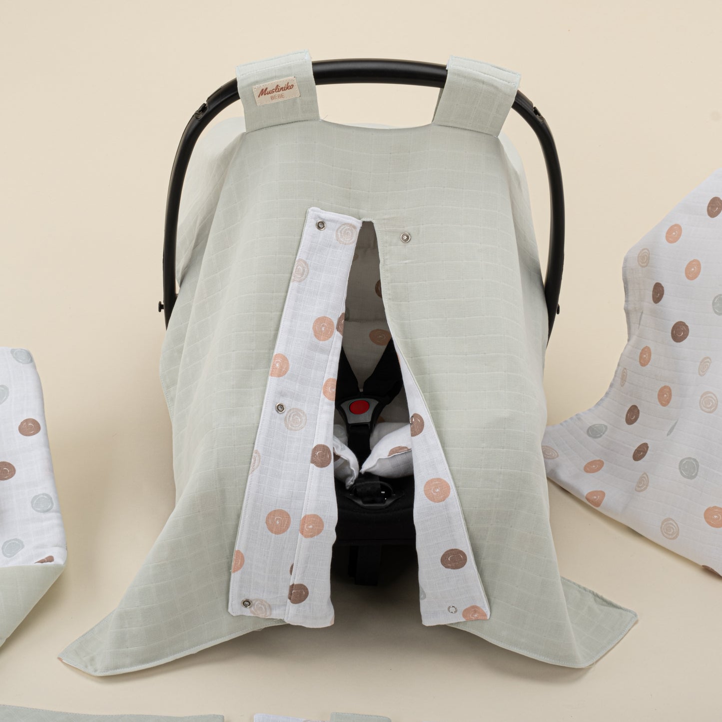 11 Parça Avantajlı Set - Çift Taraflı - Mint Muslin - Puantiye