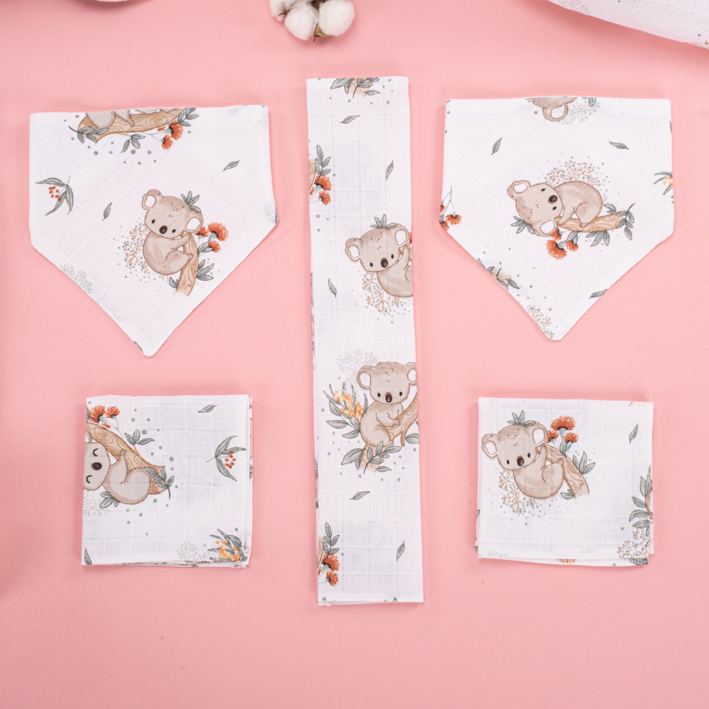 9 Parça Avantajlı Set - Çift Taraflı - Krem Örgü - Koala