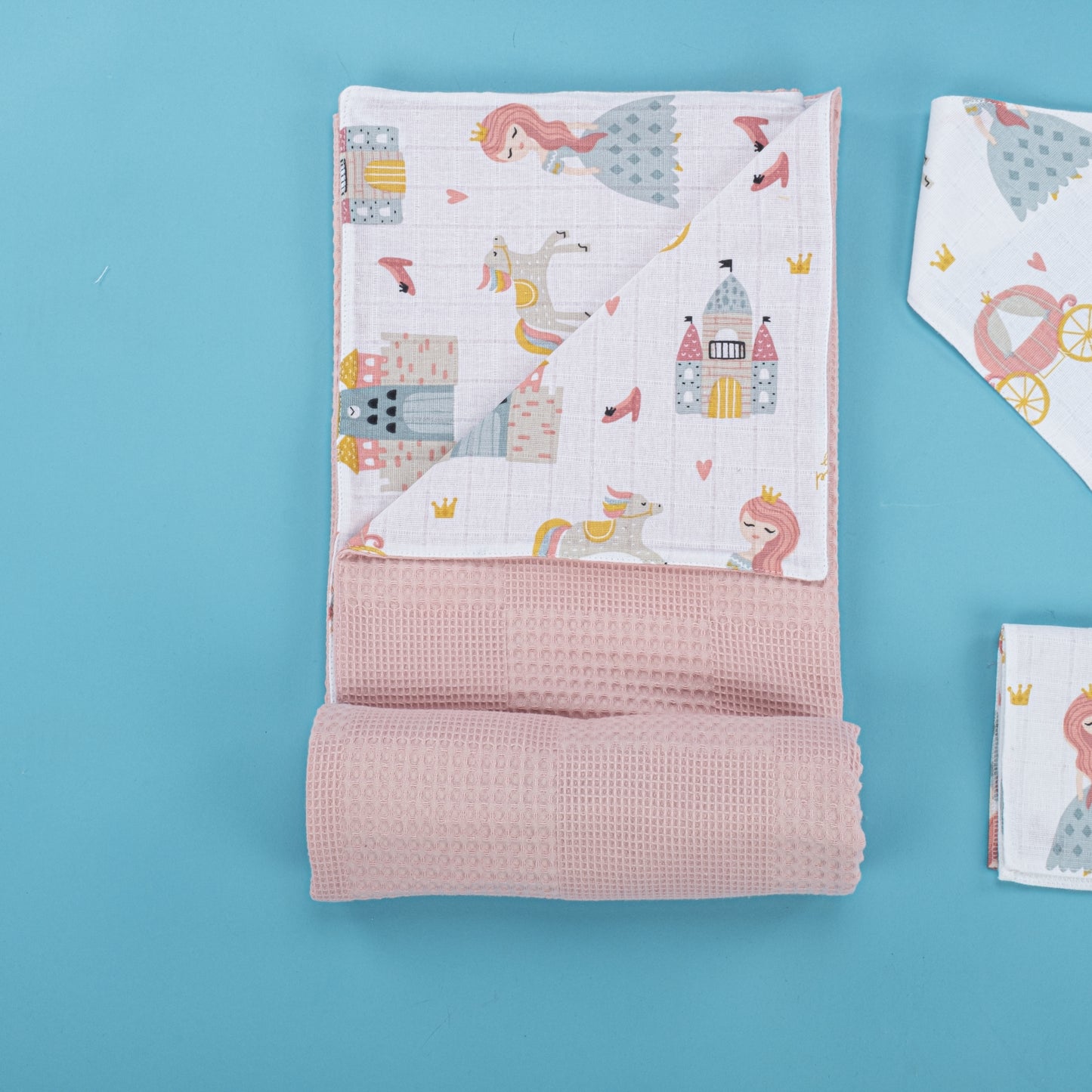 9 Parça Avantajlı Set - Çift Taraflı - Gül Kurusu Waffle - Sindirella
