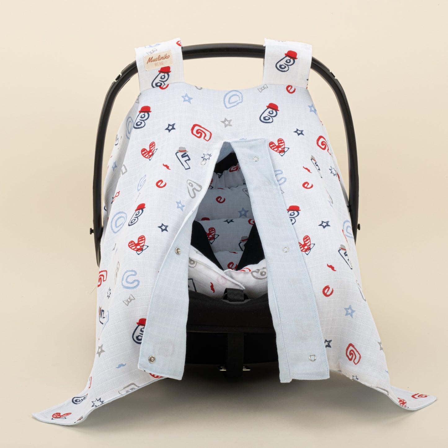 11  Parça Avantajlı Set - Çift Taraflı - Bebe Mavi Muslin - Harfli