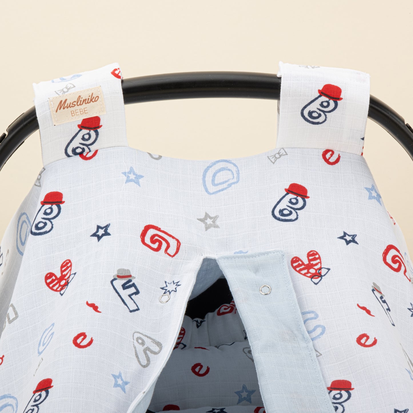 11  Parça Avantajlı Set - Çift Taraflı - Bebe Mavi Muslin - Harfli