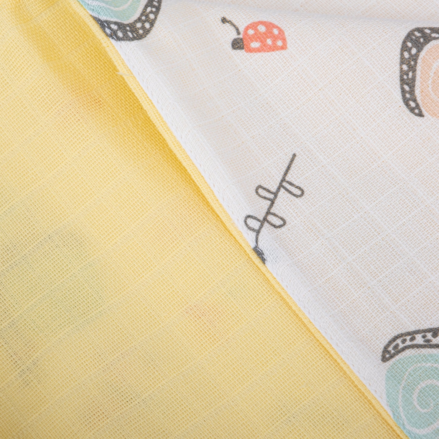 Çift Taraflı Muslin Örtü - Sarı Muslin - Salyangoz