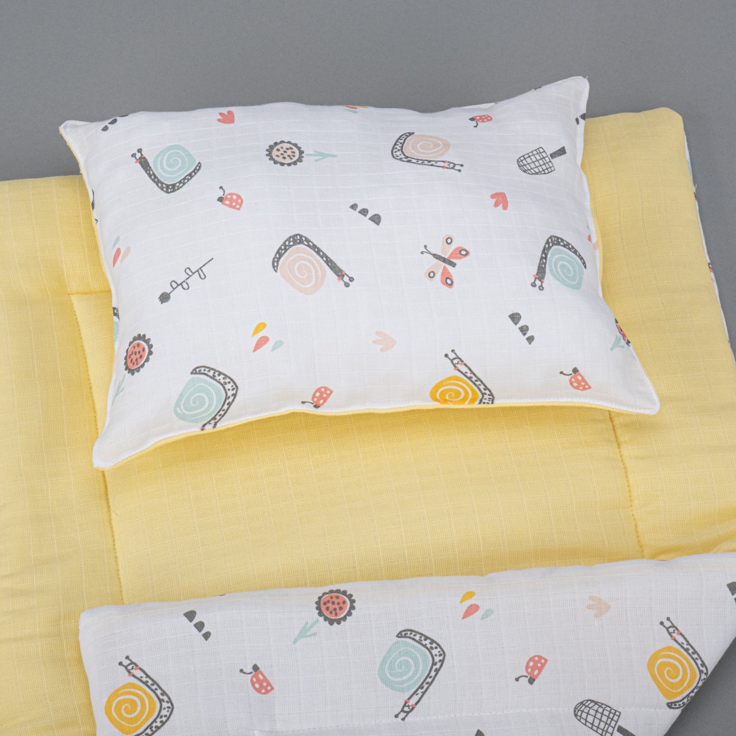 11  Parça Avantajlı Set - Çift Taraflı - Sarı Muslin - Salyangoz