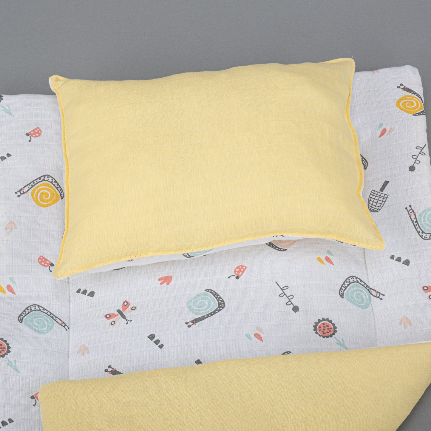 11  Parça Avantajlı Set - Çift Taraflı - Sarı Muslin - Salyangoz