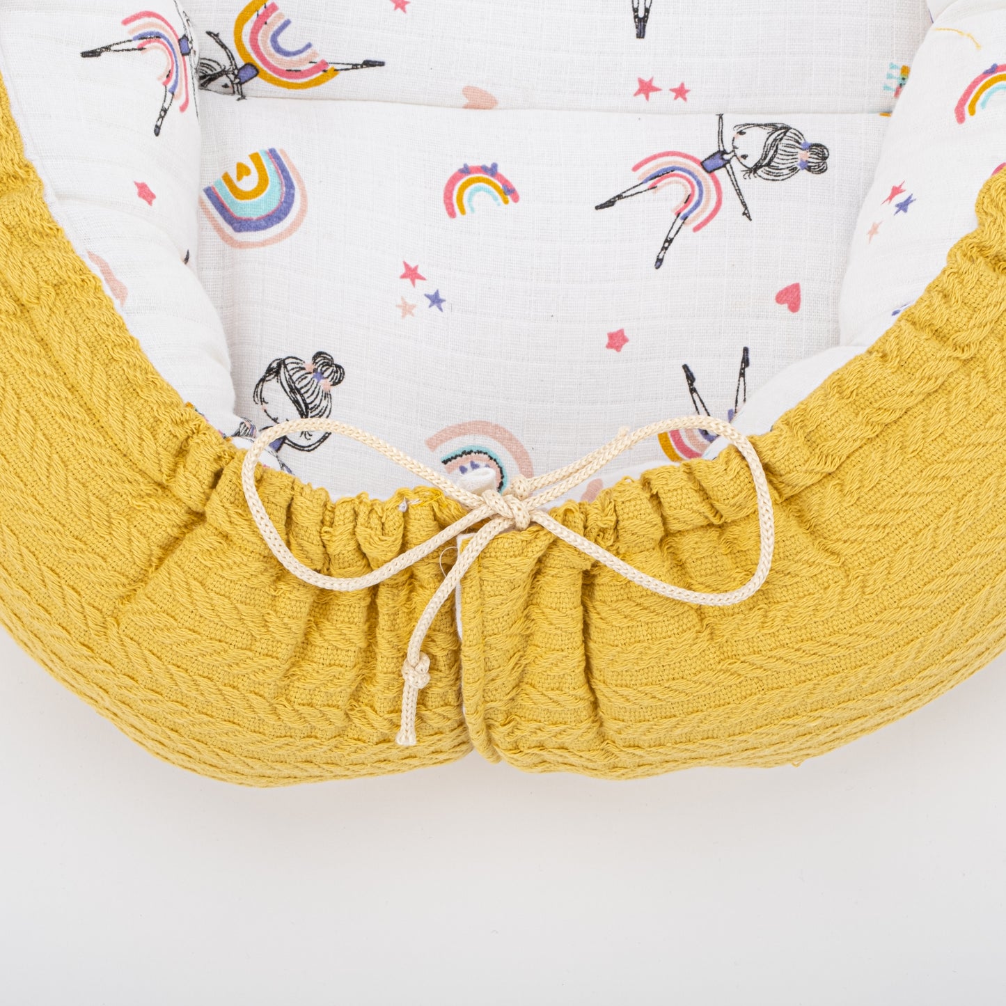 Babynest ve Yastık - Çift Taraflı - Hardal Örgü - Balerin